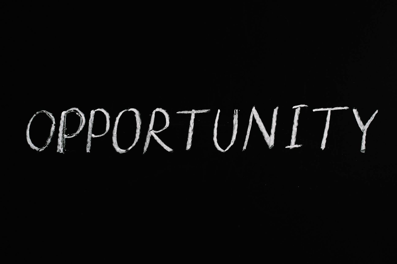 opportunity lettering text on black background
